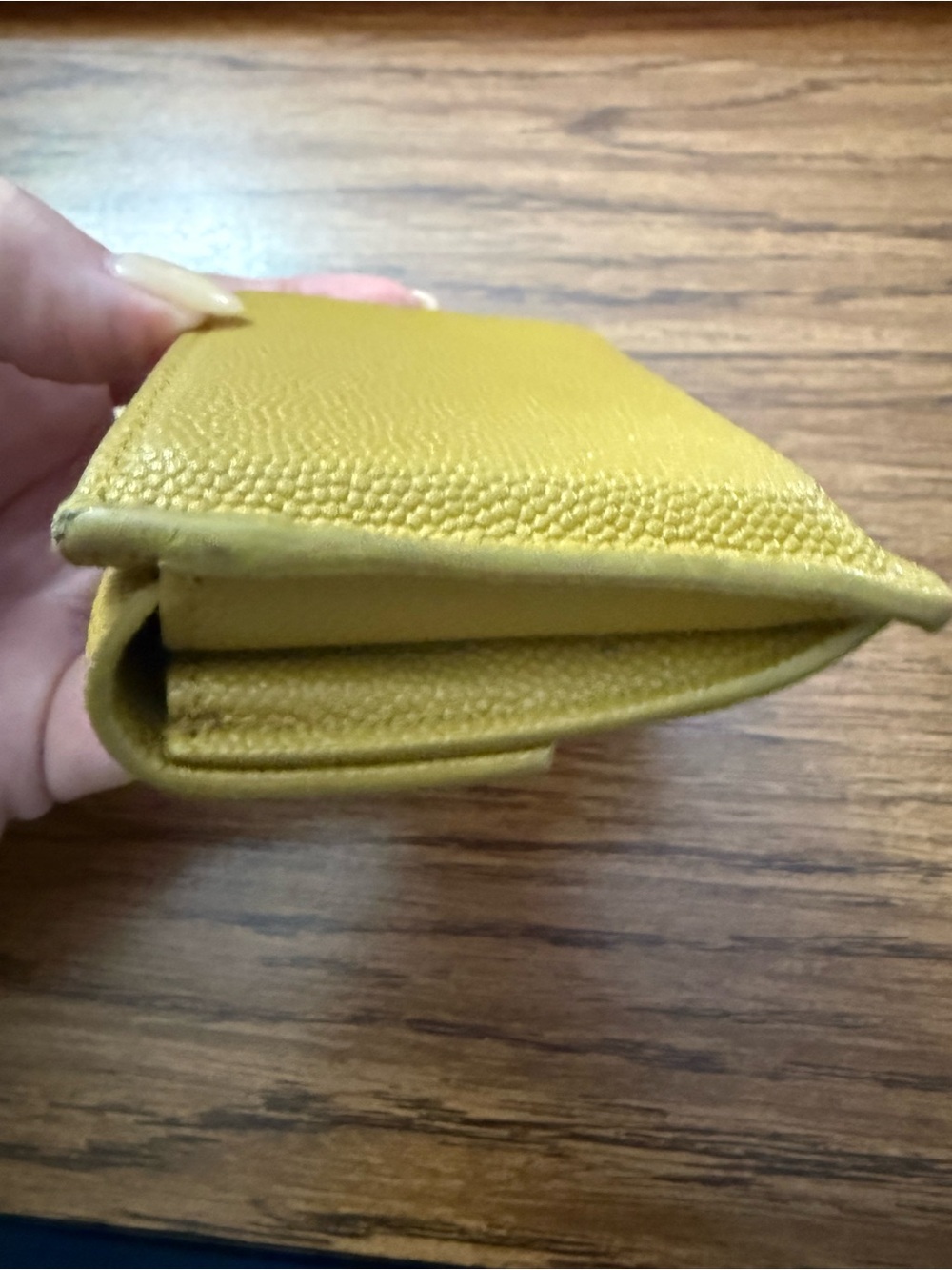 Saint Laurent Green Pebbled Leather Envelope Card Case with Gold YSL Logo - Picture 7 of 11